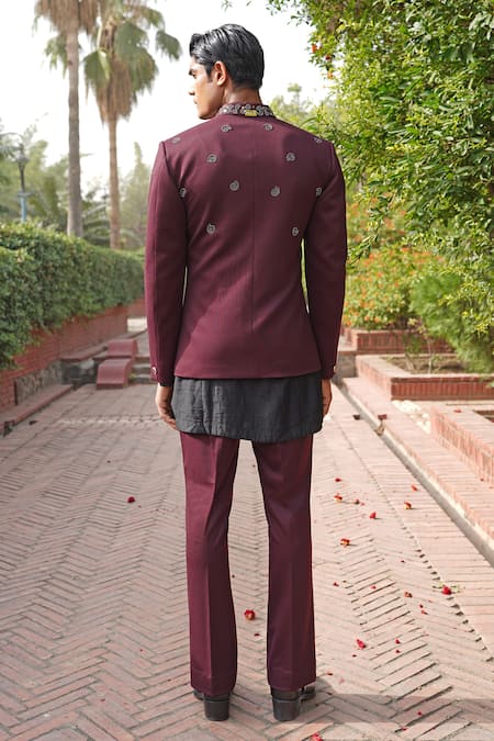 Soniya G Wine Sherwani Set  