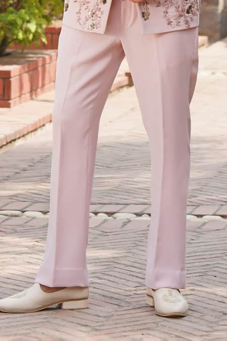 Soniya G_Blush Polyester, Viscose Embroidery Pink Designer Sherwani Set _Online_at_Aza_Fashions