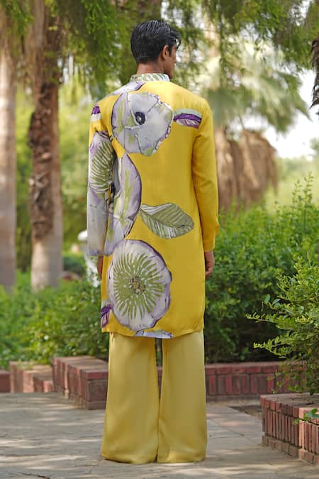 Soniya G Printed Luxe Satin Kurta & Trouser Set 