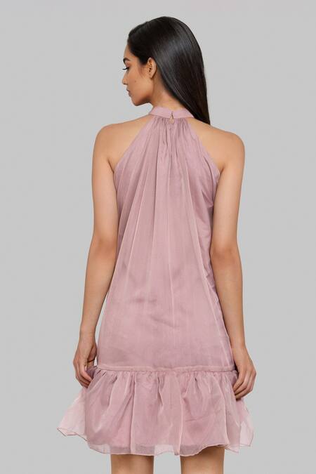 Emblaze Mauve Organza Designer Dress 