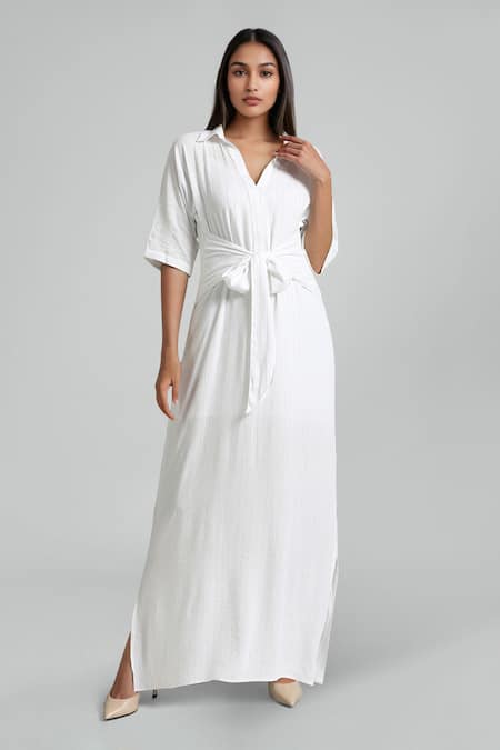Shop_Emblaze_White Lurex V-neck Maxi Dress _Online_at_Aza_Fashions