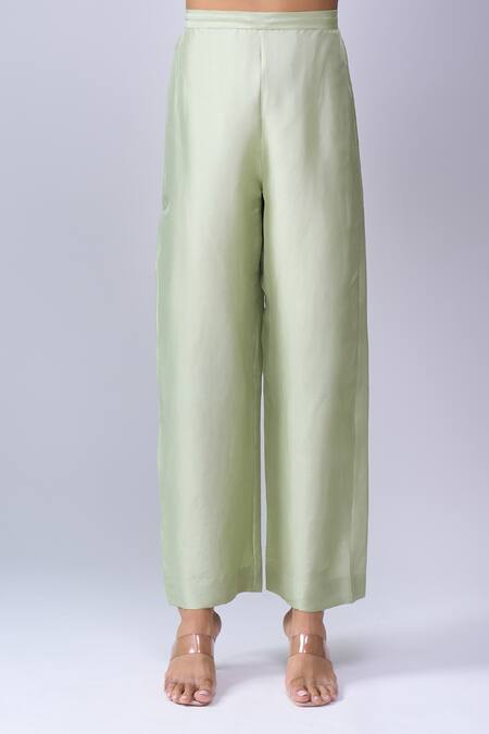 Buy Anamika Khanna Green Embroidery Round Neck Teal Kurta Set Online at Aza Fashions Buy_Anamika Khanna_Green Embroidery Round Neck Teal Kurta Set _Online_at_Aza_Fashions