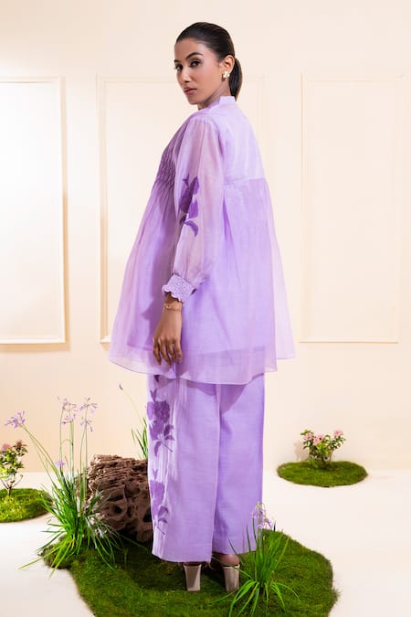 The White Tree Studio Lilac Smocking Kurta Co-ord Set 