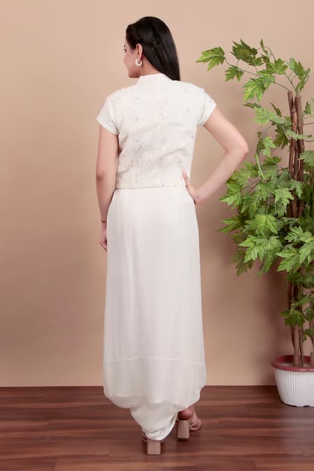 Nidhi Kejriwal Embroidered Jacket & Draped Skirt Set 