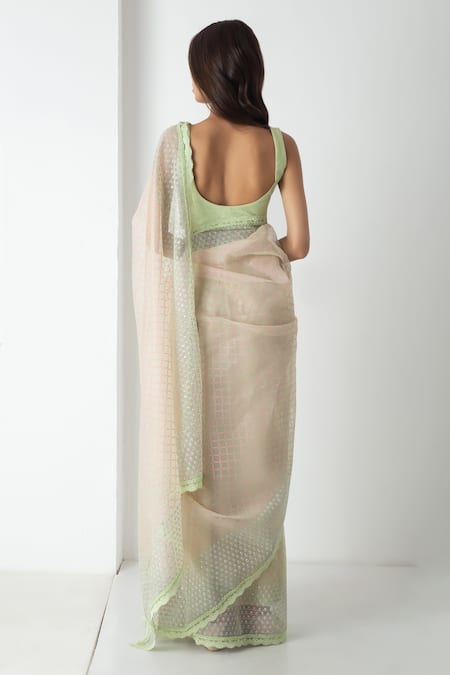 Chhaya Mehrotra Chanderi Chiffon Designer Saree Set 