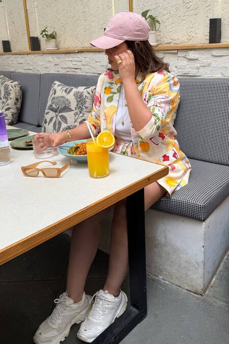 Buy_Sonam Parmar Jhawar_Cotton Open Neck Multicolor Soft Jacket And Shorts Set 