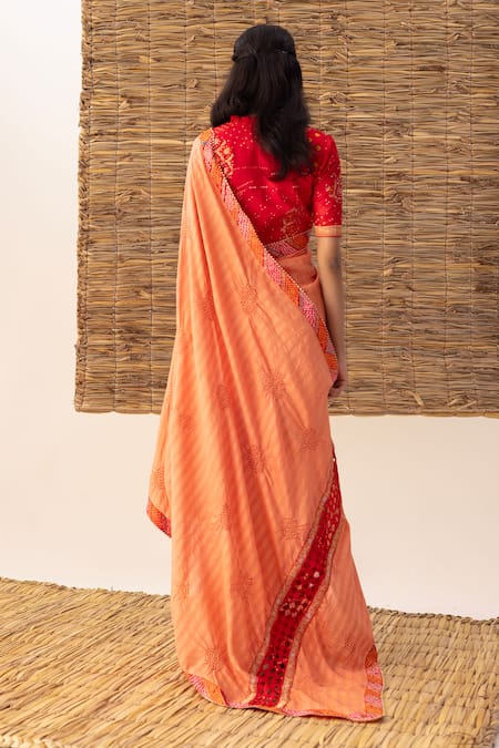 Naina Jain Polka Bandhani Saree With Blouse 