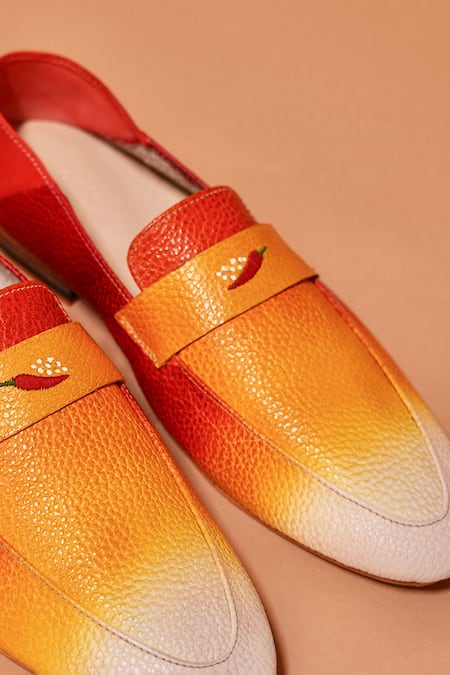 Dmodot Red Sunset Designer Loafers Online at Aza Fashions Dmodot_Red Sunset Designer Loafers _Online_at_Aza_Fashions
