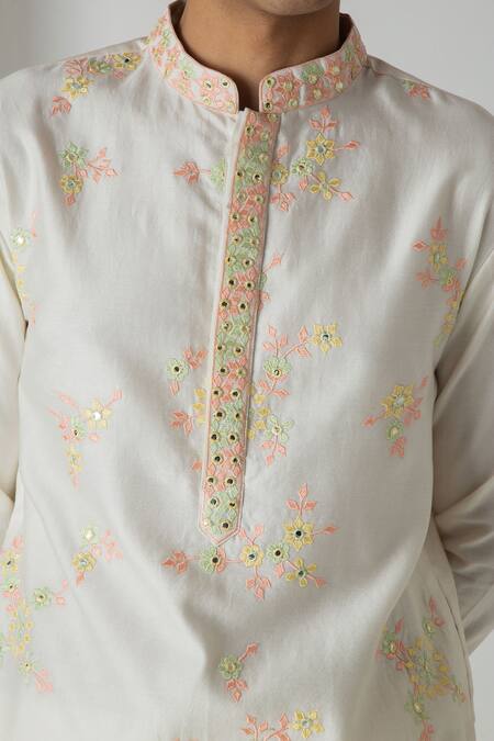 Buy Chhaya Mehrotra Ivory Chanderi Embroidery Mirror Kurta Set Online at Aza Fashions Buy_Chhaya Mehrotra_Ivory Chanderi Embroidery Mirror Kurta Set _Online_at_Aza_Fashions