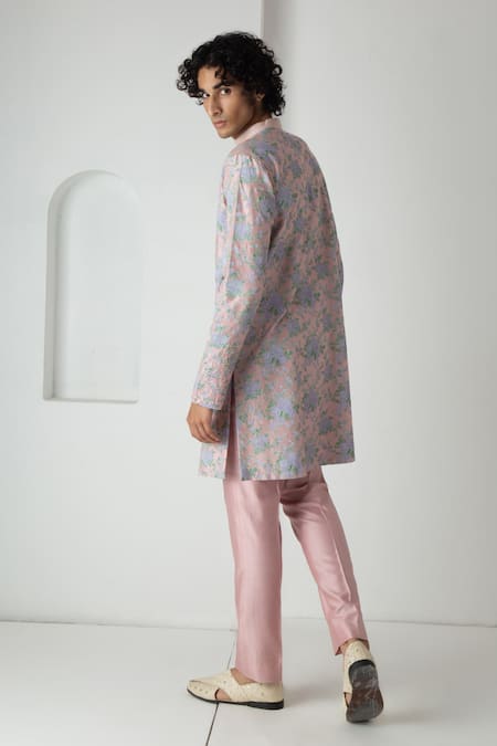 Chhaya Mehrotra Dusty Pink Block Printed Kurta Set 