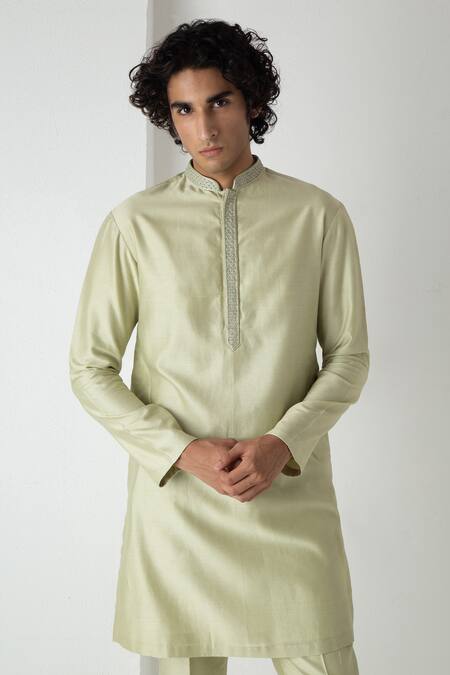 Shop Chhaya Mehrotra Teal Silk, Brocade, Chanderi Embroidery Green Esper Bandi Set Online at Aza Fashions Shop_Chhaya Mehrotra_Teal Silk, Brocade, Chanderi Embroidery Green Esper Bandi Set _Online_at_Aza_Fashions