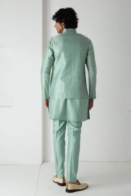 Chhaya Mehrotra Cascade Green Esper Bundi Set 