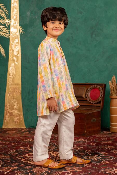 Buy JILMIL DREAMWEAR Pink Cotton Multi Coloured Traditional Print Kurta Set Online at Aza Fashions Buy_JILMIL DREAMWEAR_Pink Cotton Multi Coloured Traditional Print Kurta Set _Online_at_Aza_Fashions