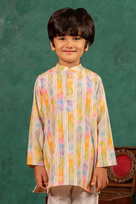 Shop JILMIL DREAMWEAR Pink Cotton Multi Coloured Traditional Print Kurta Set Online at Aza Fashions Shop_JILMIL DREAMWEAR_Pink Cotton Multi Coloured Traditional Print Kurta Set _Online_at_Aza_Fashions