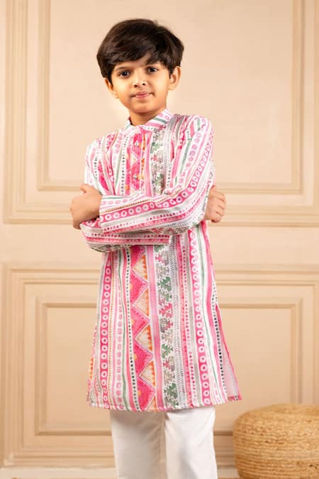 Buy JILMIL DREAMWEAR Multi Color Cotton Coloured Traditional Print Kurta Set Online at Aza Fashions Buy_JILMIL DREAMWEAR_Multi Color Cotton Coloured Traditional Print Kurta Set _Online_at_Aza_Fashions