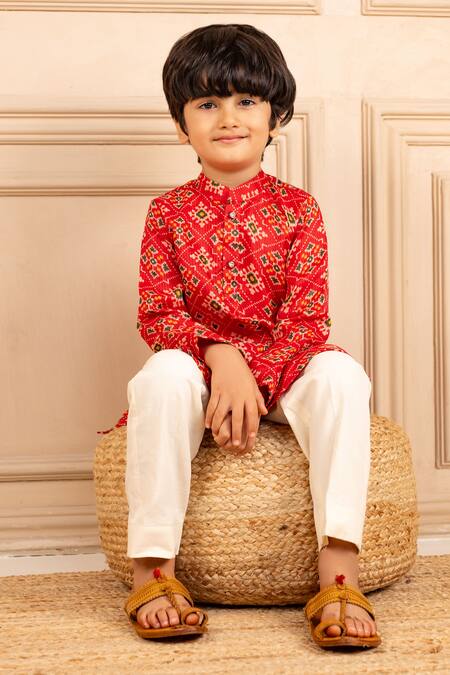 Buy JILMIL DREAMWEAR Red Digital Patola Print Kurta Set Buy_JILMIL DREAMWEAR_Red Digital Patola Print Kurta Set