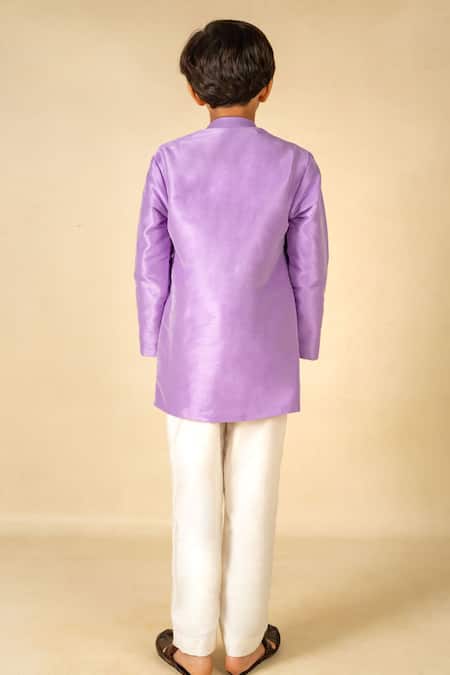 Shop JILMIL DREAMWEAR Purple Silk Embroidery Kurta Set at Aza Fashions Shop_JILMIL DREAMWEAR_Purple Silk Embroidery Kurta Set _at_Aza_Fashions