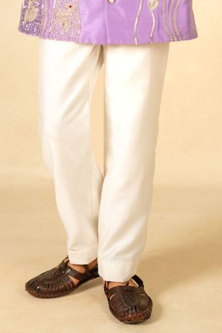 JILMIL DREAMWEAR Purple Silk Embroidery Kurta Set Online at Aza Fashions JILMIL DREAMWEAR_Purple Silk Embroidery Kurta Set _Online_at_Aza_Fashions