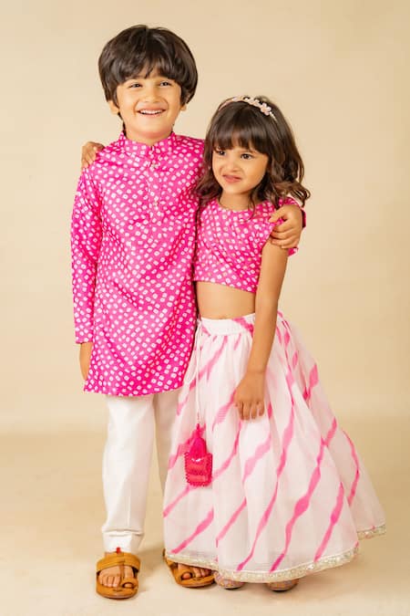 Buy JILMIL DREAMWEAR Pink Silk Digital Printed Kurta And Pant Set Buy_JILMIL DREAMWEAR_Pink Silk Digital Printed Kurta And Pant Set