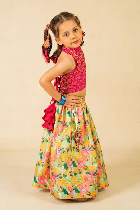 JILMIL DREAMWEAR Pink Digital Print Lehenga Set 