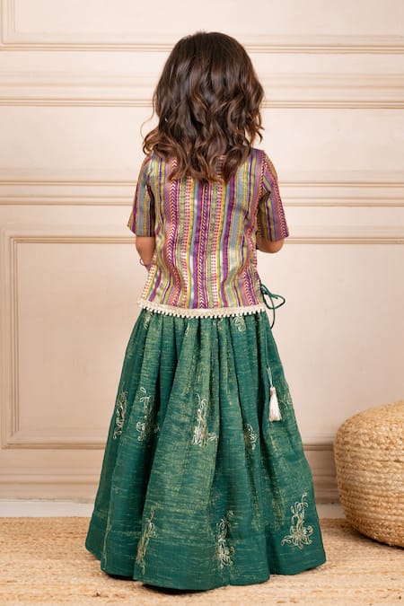 JILMIL DREAMWEAR Green Embroidered Lehenga Set 