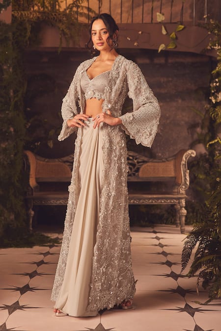 Roqa Ivory Designer Jacket Skirt Set 