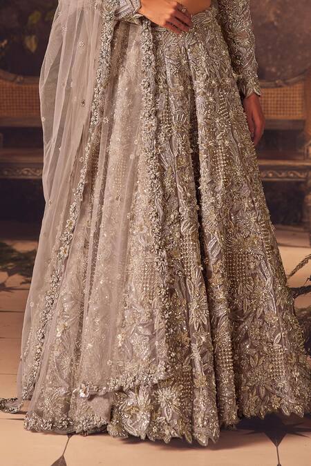 Shop_Roqa_Purple Net, Organza Sequins, Beads, Embroidery Designer Limerence Lehenga Set _Online_at_Aza_Fashions