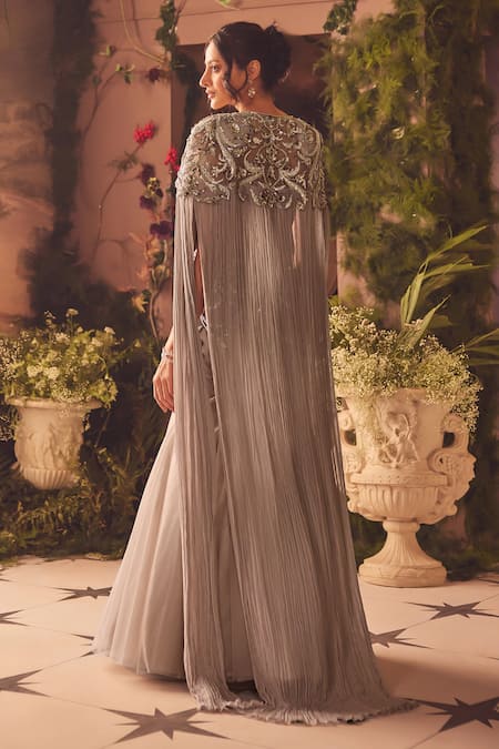 Roqa Designer Emerald Cape & Skirt Set 