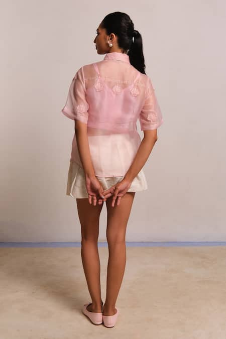 Shimona Sea Shell Silk Organza Shirt 
