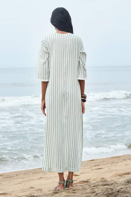 Shimona Striped Modal Satin Dress 