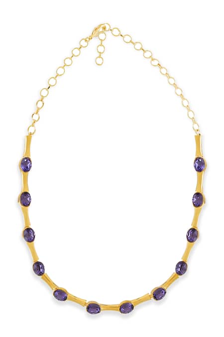 Esme By Aashna Dalmia Purple Gold Plated Choker 