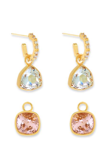 Buy_ESME_Gold Plated Imitation Gemstones Multi Color Earrings _Online_at_Aza_Fashions