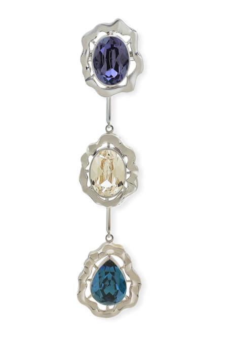 Esme By Aashna Dalmia_Blue Imitation Gemstones Designer Earrings Set _Online_at_Aza_Fashions