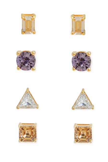 Esme By Aashna Dalmia Multi Color Stud Earrings Set 