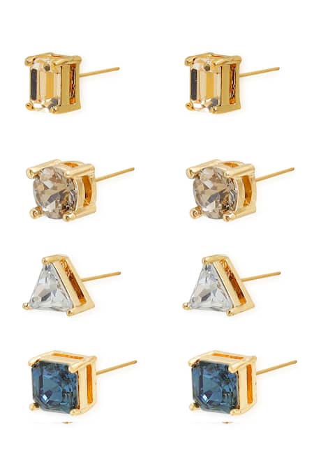 Esme By Aashna Dalmia Gold Plated Blue Earrings Set 