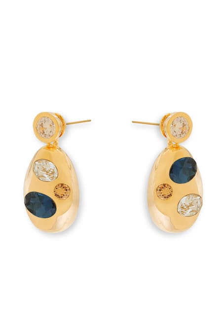 Esme By Aashna Dalmia Designer Blue Earrings 