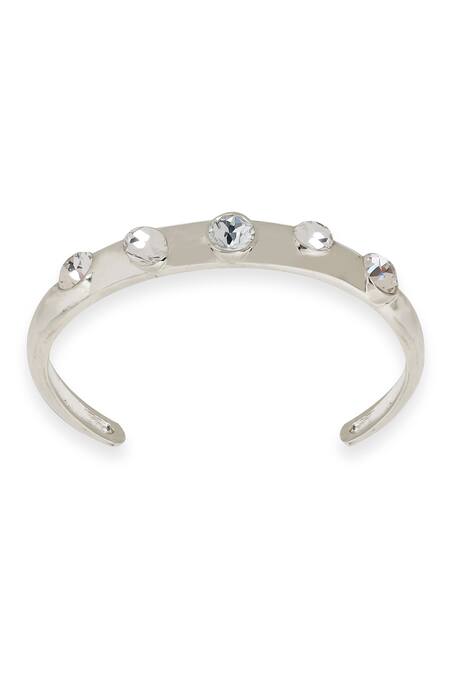 Esme By Aashna Dalmia_Silver Plated Crystals Designer Bracelet _Online_at_Aza_Fashions