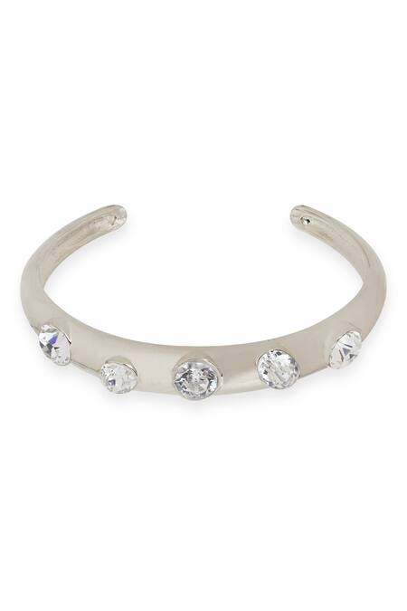 Buy_Esme By Aashna Dalmia_Silver Plated Crystals Designer Bracelet _Online_at_Aza_Fashions