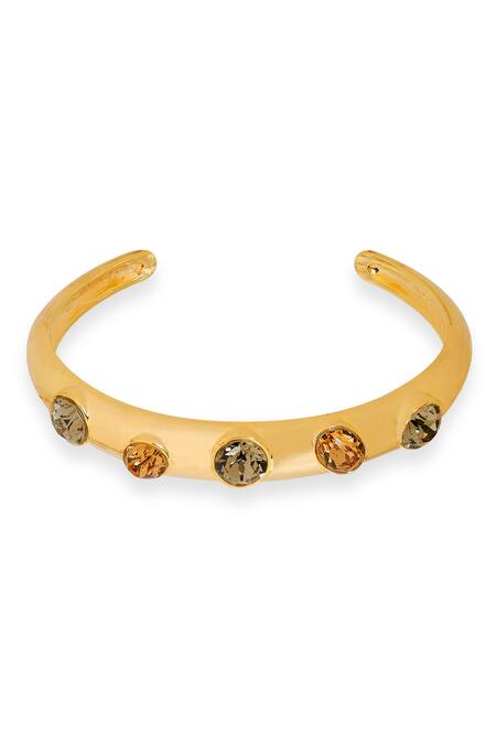 Buy_Esme By Aashna Dalmia_Gold Plated Imitation Gemstones Designer Bracelet _Online_at_Aza_Fashions