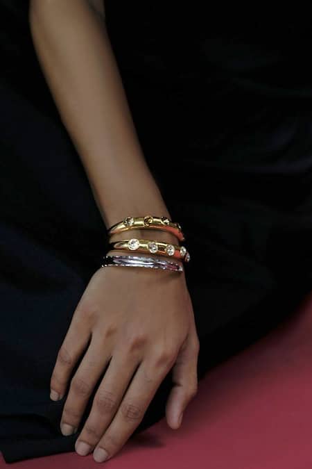 Esme By Aashna Dalmia Gold Plated Gemstones Designer Bracelet 