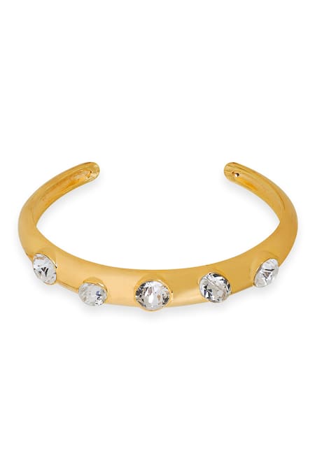 Buy_Esme By Aashna Dalmia_Gold Plated Crystals White Stone Bracelet _Online_at_Aza_Fashions