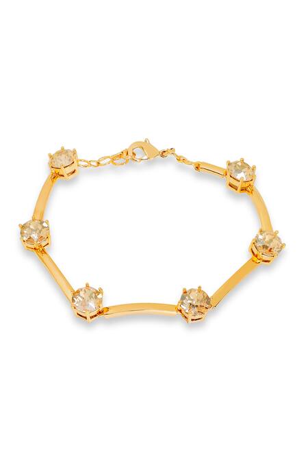 Esme By Aashna Dalmia_Gold Plated Imitation Gemstones Designer Bracelet _Online_at_Aza_Fashions