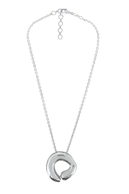 Esme By Aashna Dalmia Silver Pendant Necklace 
