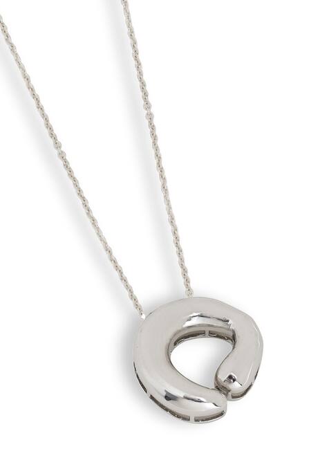 Esme By Aashna Dalmia_Silver Plated Pendant Necklace _Online_at_Aza_Fashions