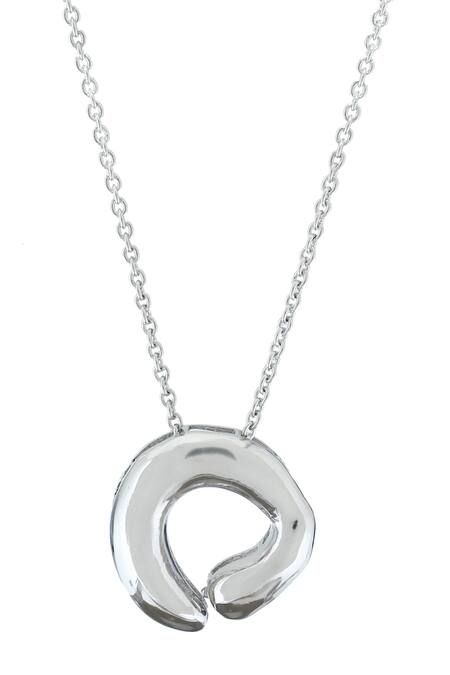 Buy_Esme By Aashna Dalmia_Silver Plated Pendant Necklace _Online_at_Aza_Fashions