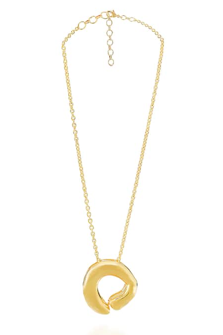 Esme By Aashna Dalmia Golden Pendant Necklace 