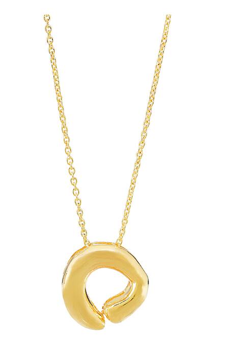 Esme By Aashna Dalmia_Gold Plated Pendant Necklace _Online_at_Aza_Fashions