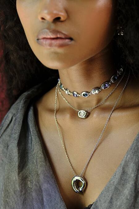 Shop_Esme By Aashna Dalmia_Gold Plated Pendant Necklace _Online_at_Aza_Fashions