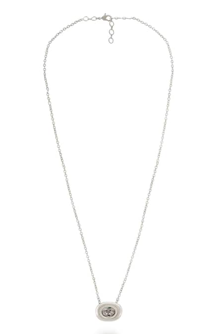 Esme By Aashna Dalmia Silver Plated Pendant Necklace 