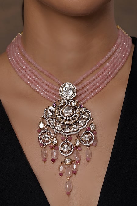 Joules By Radhika Victorian Blush Polki Necklace 